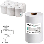 Полотенца бумажные рулонные VEIRO (Система H1/A1, A2), комплект 6 шт., Basic, 180 м, белые, K101